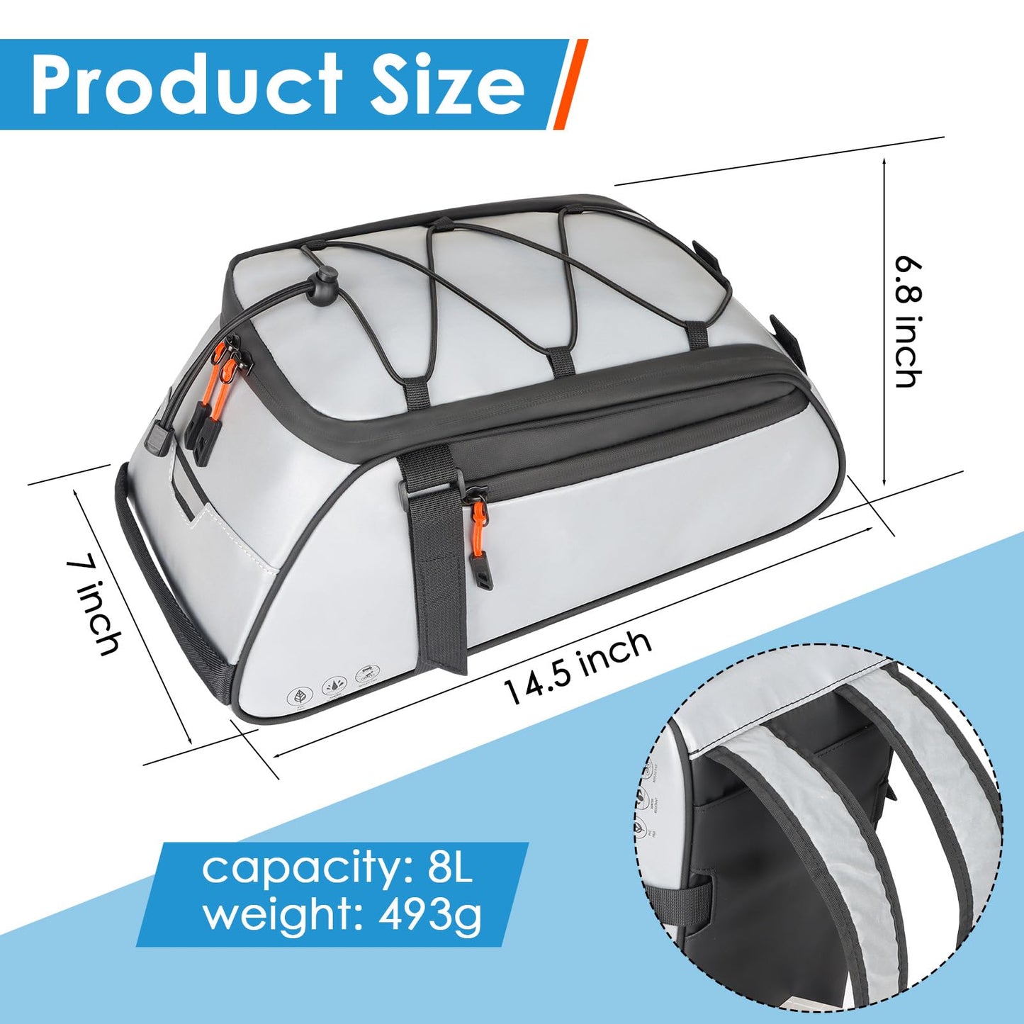 10L Bike Bags for Bicycles Rear Rack