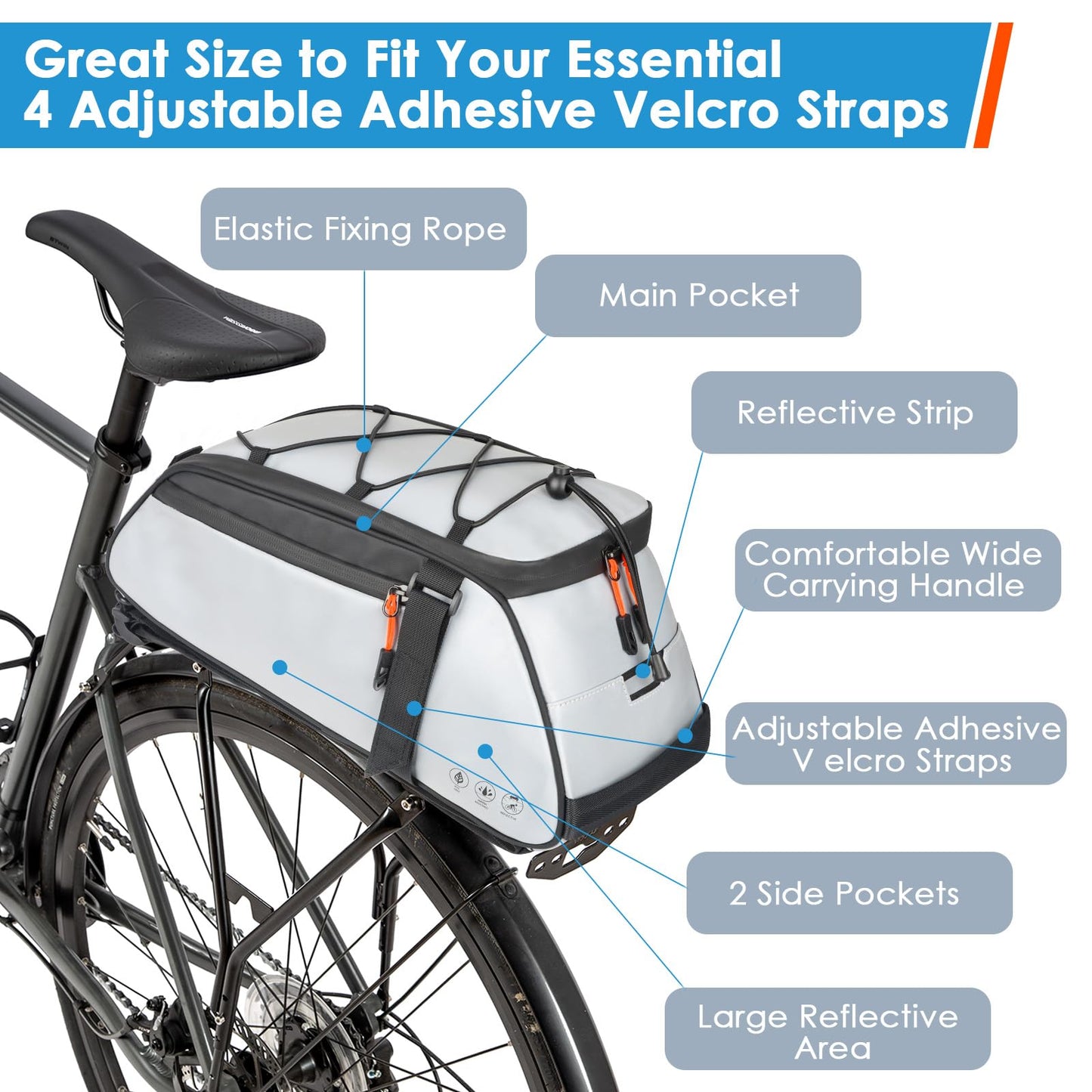 10L Bike Bags for Bicycles Rear Rack