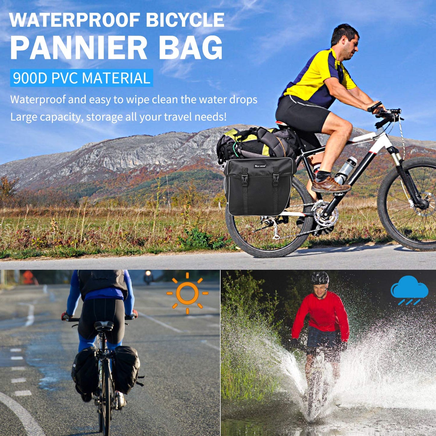 Double Pannier Bags for Bike