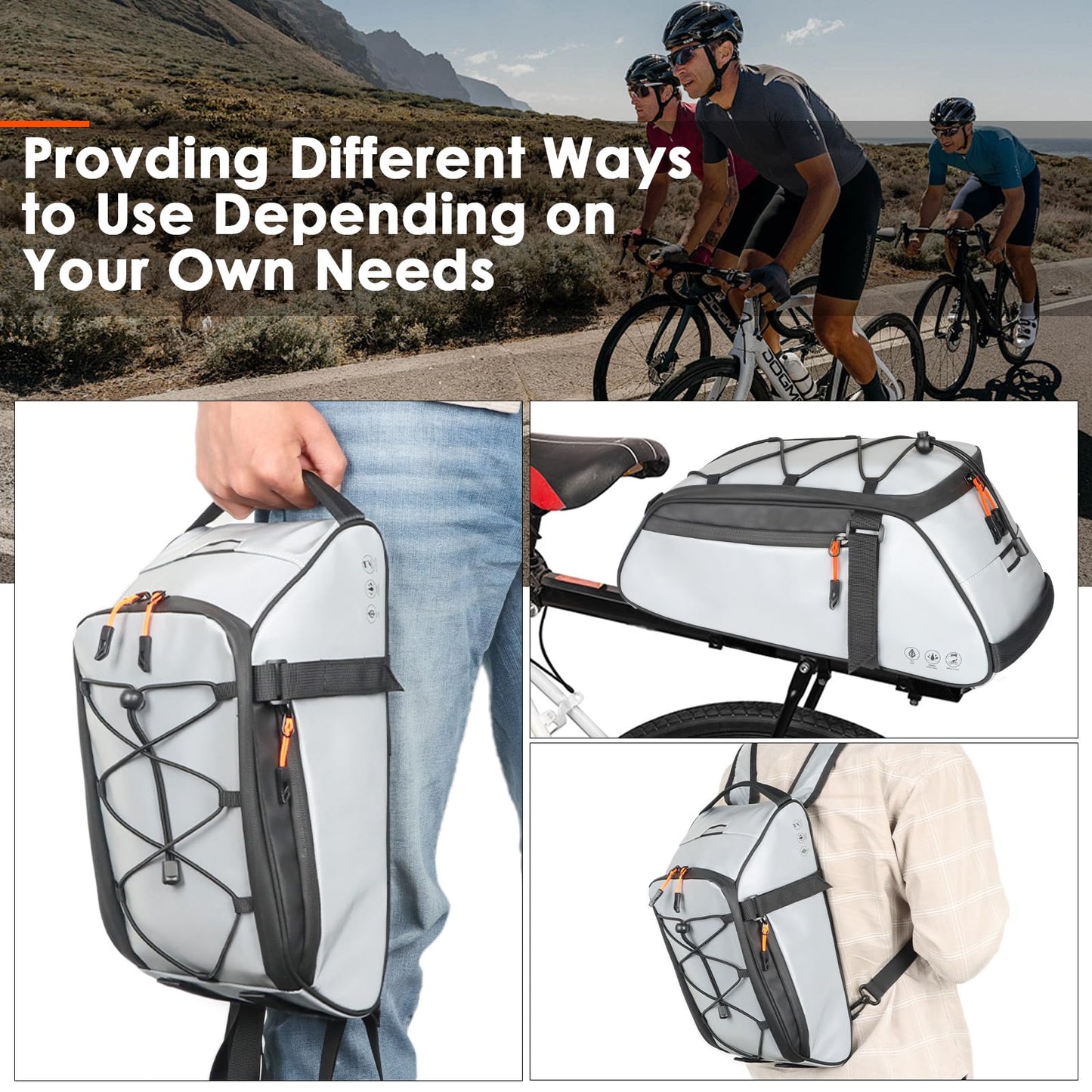 10L Bike Bags for Bicycles Rear Rack